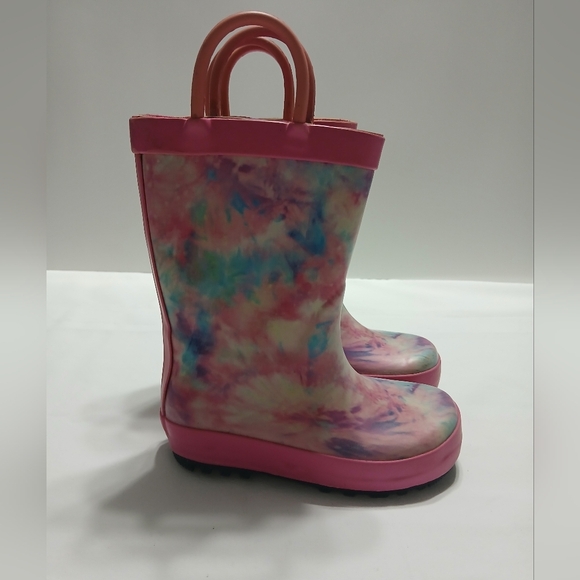 Colorful Tie-Dye Rain Boots with Handles - Picture 5 of 10
